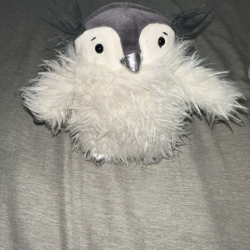 Jellycat Fluffy Bird Toy - White and Gray